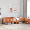 Cama sin colchón madera maciza de pino marrón cera 100x200 cm