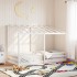 Cama infantil con techo madera maciza pino blanca 100x200