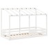 Cama infantil con techo madera maciza pino blanca 100x200