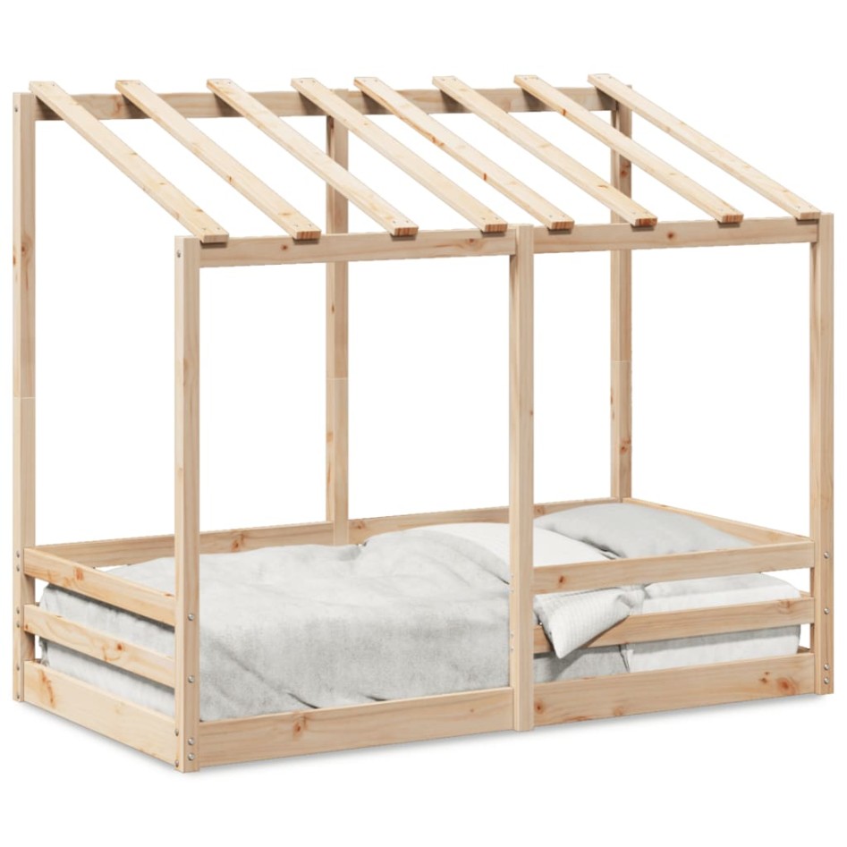 Cama para niños con techo madera maciza de pino 80x160