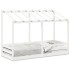 Cama infantil con techo madera maciza pino blanco 75x190