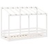 Cama infantil con techo madera maciza pino blanco 75x190