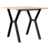 Mesa de comedor marco Y madera maciza pino y acero 90x90x75