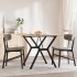 Mesa de comedor marco Y madera maciza pino y acero 90x90x75
