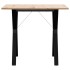 Mesa de comedor marco Y madera maciza pino y acero 90x90x75