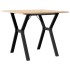 Mesa de comedor marco Y madera maciza pino y acero 90x90x75