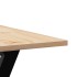 Mesa de comedor marco Y madera maciza pino y acero 90x90x75