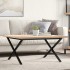 Mesa de centro marco X madera maciza pino y acero 90x90x45,5