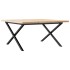 Mesa de centro marco X madera maciza pino y acero 90x90x45,5