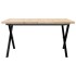 Mesa de centro marco X madera maciza pino y acero 90x90x45,5