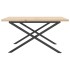 Mesa de centro marco X madera maciza pino y acero 90x90x45,5