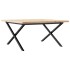 Mesa de centro marco X madera maciza pino y acero 90x90x45,5