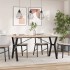 Mesa de comedor marco Y madera maciza pino acero 160x80x75,5