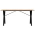 Mesa de comedor marco Y madera maciza pino acero 160x80x75,5
