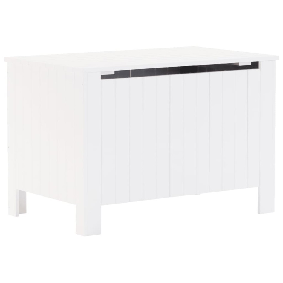 Caja de almacenaje y tapa RANA madera maciza blanca 80x49x54