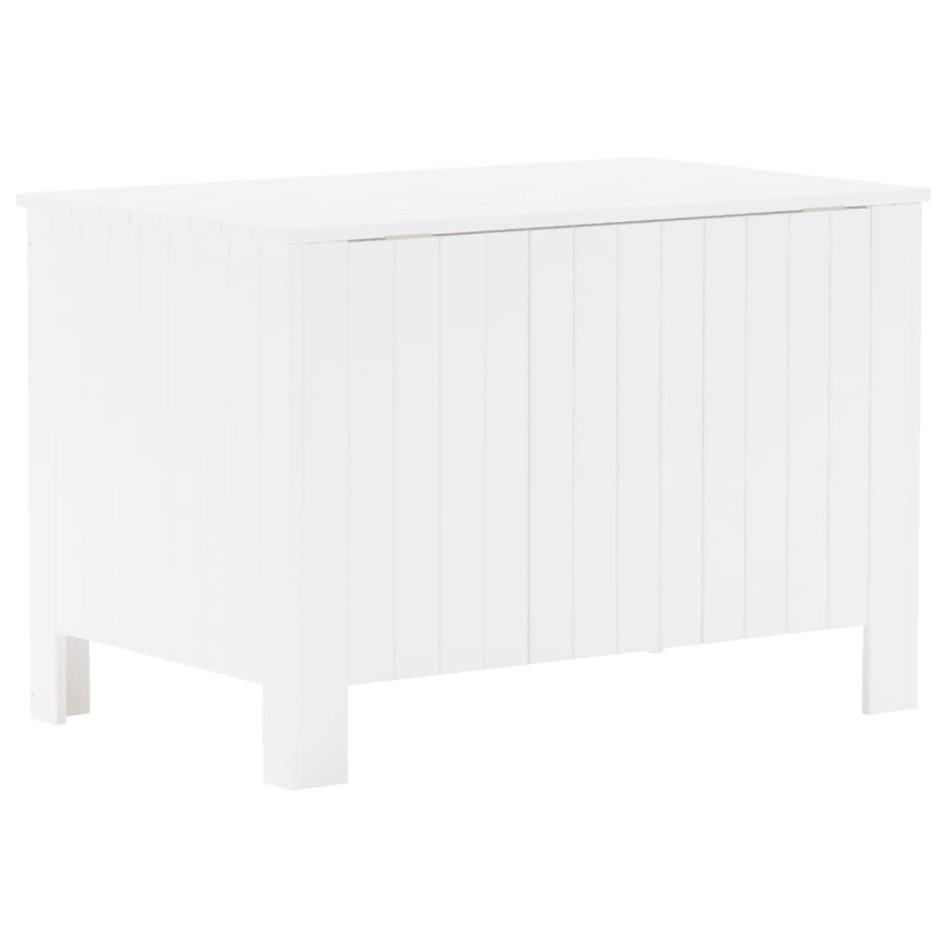 Caja de almacenaje y tapa RANA madera maciza blanca 80x49x54