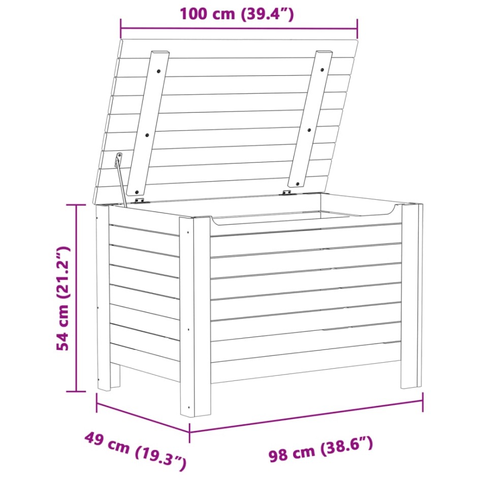 Caja de almacenaje y tapa RANA madera maciza blanca