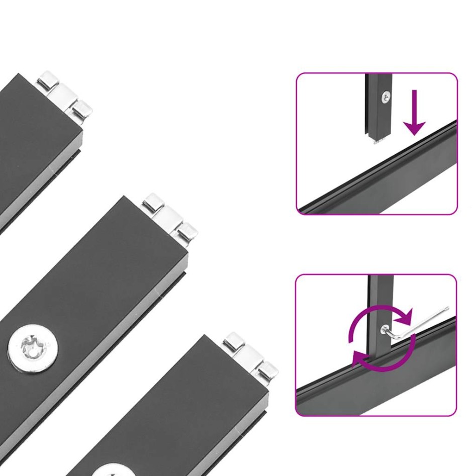 Invernadero con marco base aluminio antracita 169x169x195