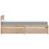 Cama con cajones y colchón madera maciza de pino 90x200