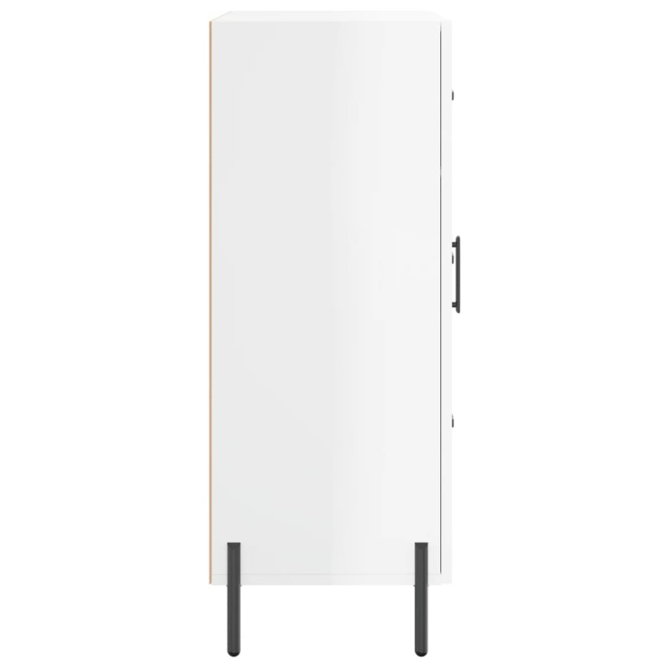 Aparador de madera contrachapada blanco brillante 69,5x34x90