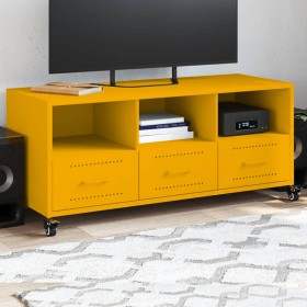 Mueble para TV acero laminado en frío amarillo 100,5x39x43,5