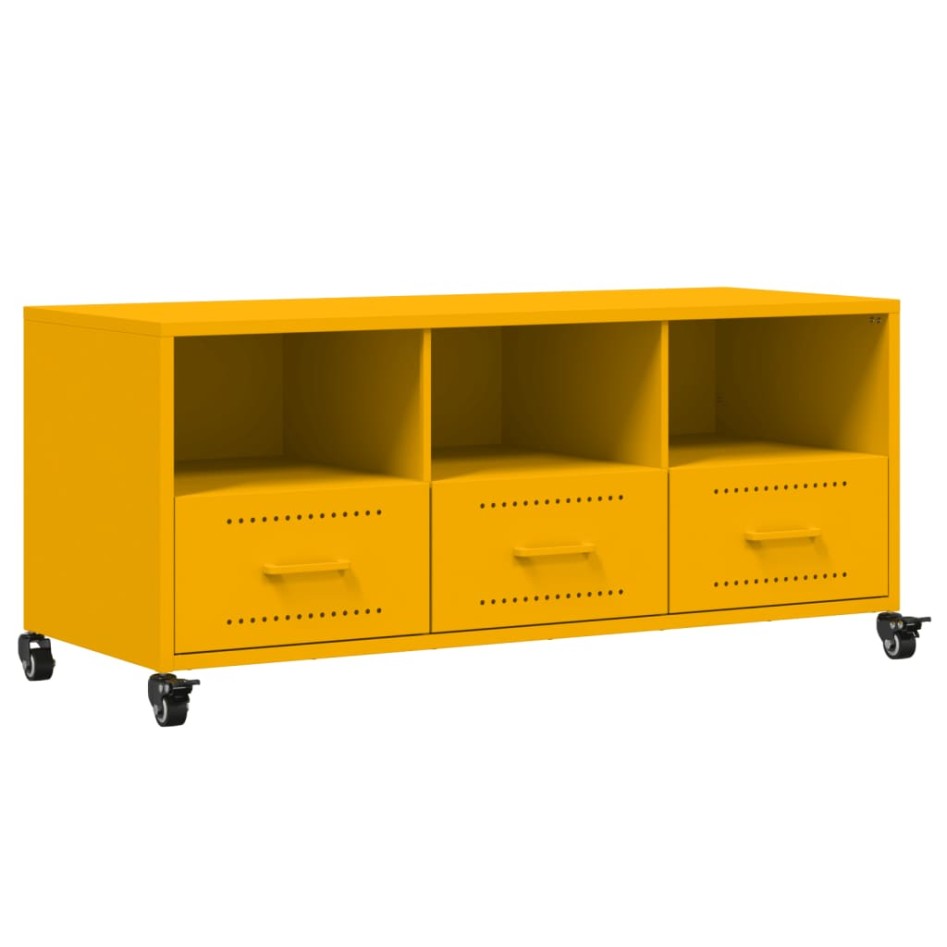 Mueble para TV acero laminado en frío amarillo 100,5x39x43,5