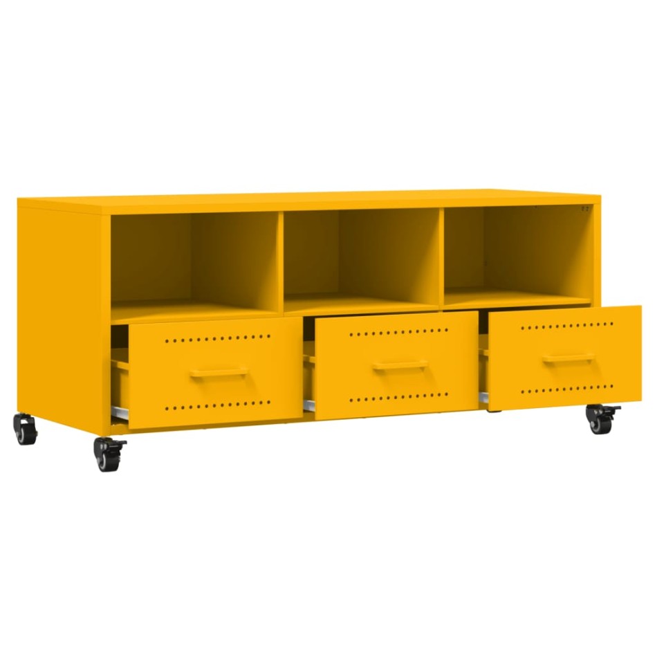 Mueble para TV acero laminado en frío amarillo 100,5x39x43,5