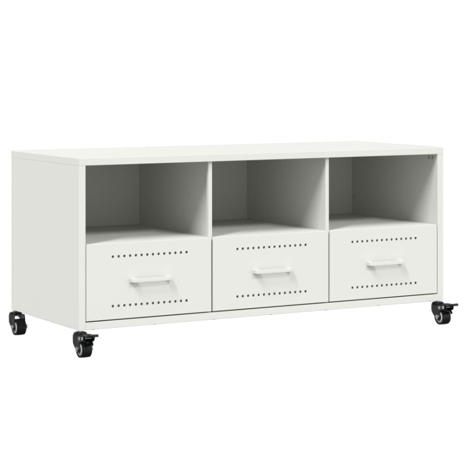Mueble para TV acero laminado en frío blanco 100,5x39x43,5