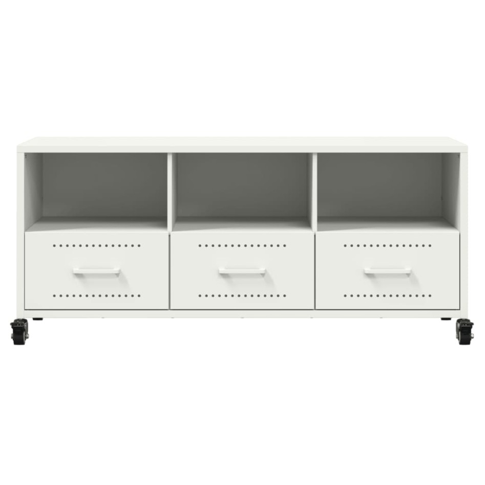 Mueble para TV acero laminado en frío blanco 100,5x39x43,5