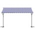 Toldo de pie tela y acero azul y blanco 400x300