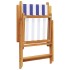 Sillas jardín reclinables 6 uds madera maciza tela azul