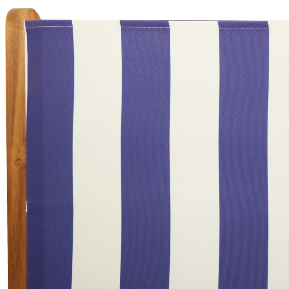 Sillas jardín reclinables 6 uds madera maciza tela azul