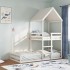 Cama con techo madera maciza de pino blanco 90x200