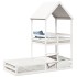 Cama con techo madera maciza de pino blanco 90x200