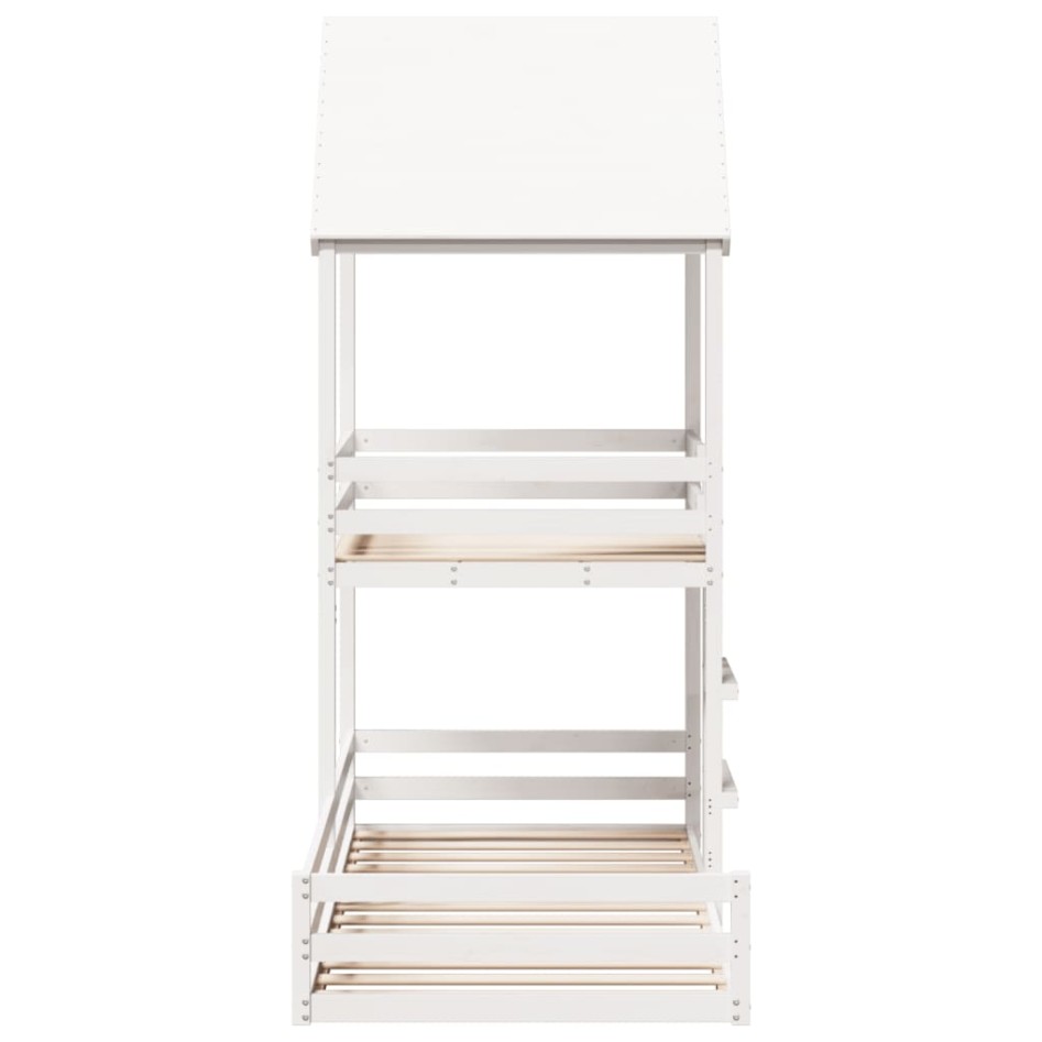 Cama con techo madera maciza de pino blanco 90x200