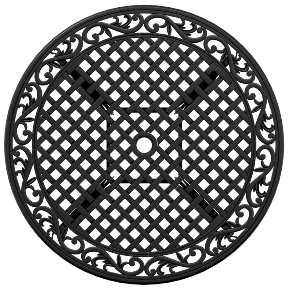 Mesa de jardín aluminio fundido negro Ø90x75