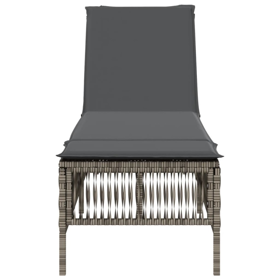 Tumbona con cojín ratán sintético con cojín