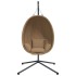 Silla colgante huevo con soporte tela y acero gris
