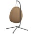 Silla colgante huevo con soporte tela y acero gris