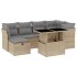 Set sofás de jardín 7 piezas y cojines ratán sintético