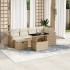 Set sofás de jardín 7 piezas y cojines ratán sintético