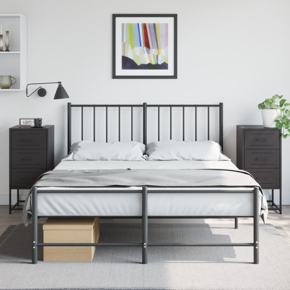 Mesitas de noche 2 unidades acero negra 36x39x78