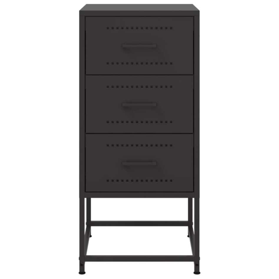 Mesitas de noche 2 unidades acero negra 36x39x78