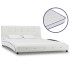 Cama y colchón viscoelástico cuero sintético blanco 140x200
