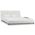 Cama y colchón viscoelástico cuero sintético blanco 140x200