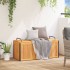 Baúl de cojines de jardín acacia maciza y acero 110x45x42/53