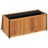 Baúl de cojines de jardín acacia maciza y acero 110x45x42/53
