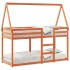 Cama litera con techo madera maciza pino marrón 80x200