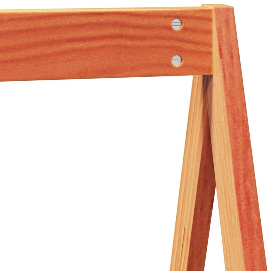 Cama litera con techo madera maciza pino marrón 80x200