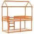Cama litera con techo madera maciza pino marrón cera 75x190